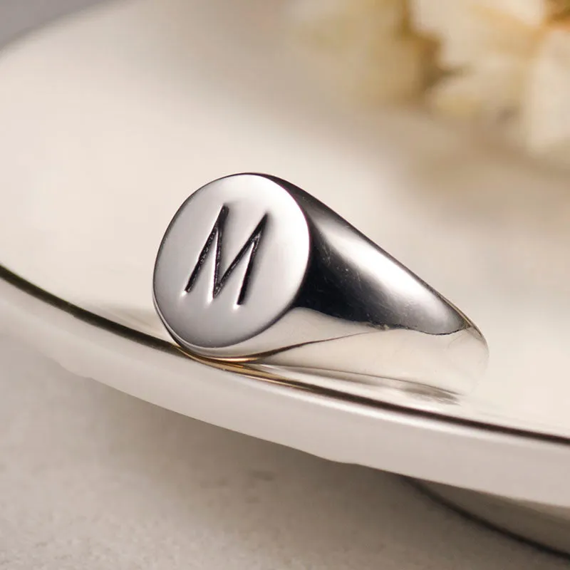 Men's Simple Round Fashion Polished Seal Ring