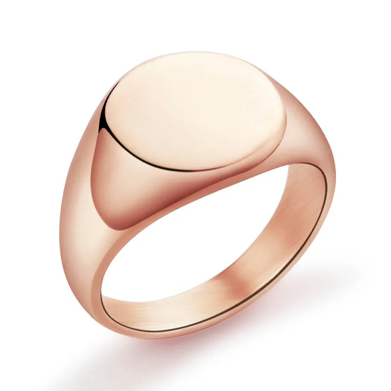 Men's Simple Round Fashion Polished Seal Ring