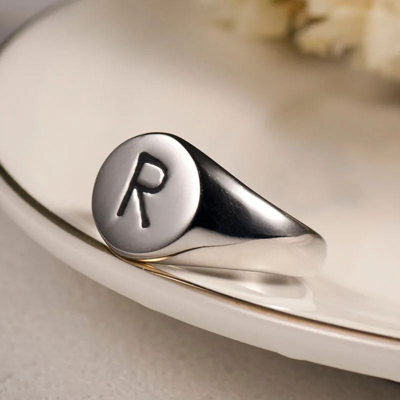 Men's Simple Round Fashion Polished Seal Ring