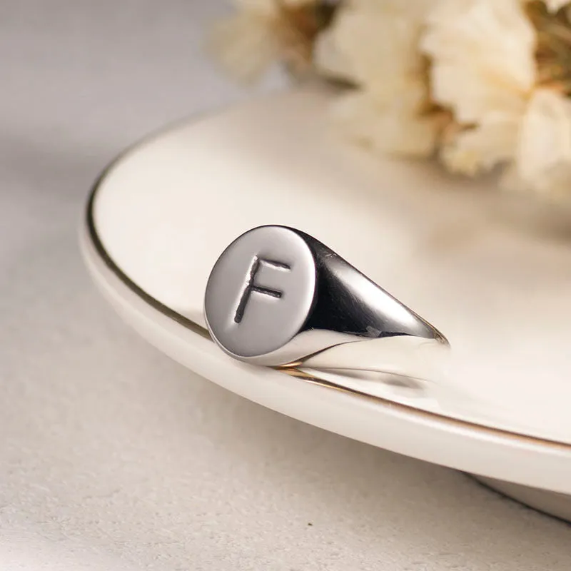 Men's Simple Round Fashion Polished Seal Ring