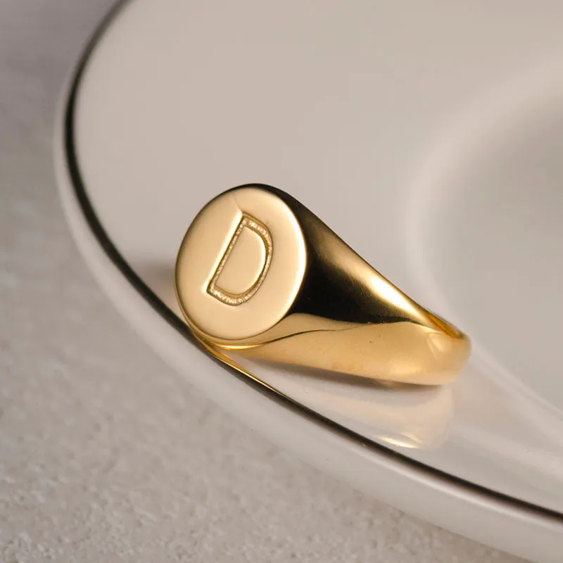 Men's Simple Round Fashion Polished Seal Ring