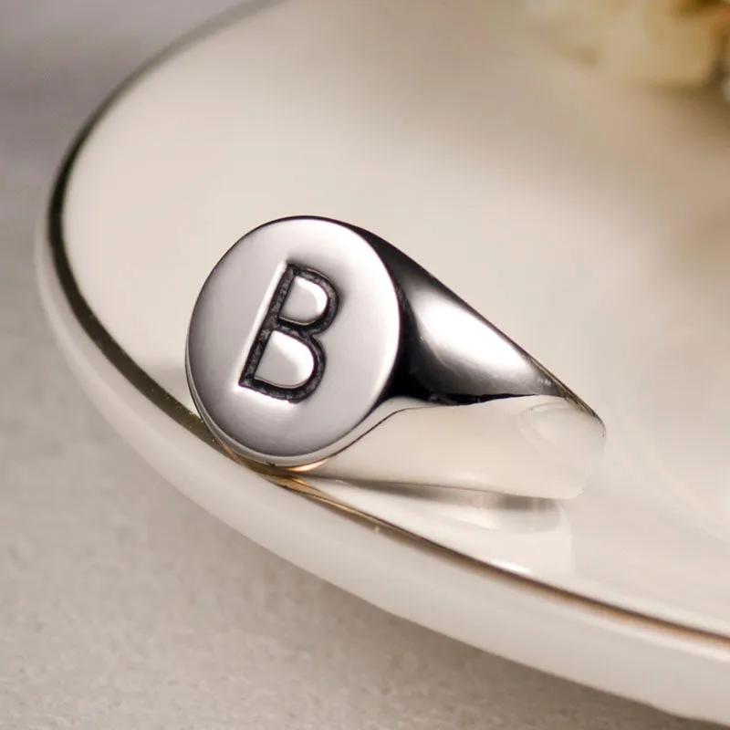 Men's Simple Round Fashion Polished Seal Ring
