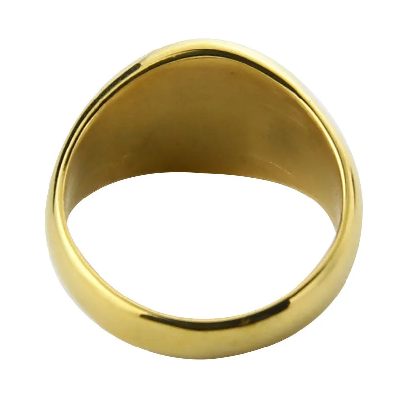 Men's Simple Round Fashion Polished Seal Ring