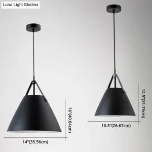 Metal Conical Suspension Pendant Ceiling Light - Minimalist Style for Living Room