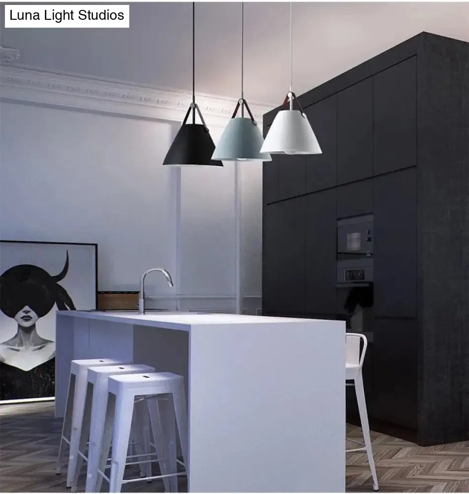Metal Conical Suspension Pendant Ceiling Light - Minimalist Style for Living Room