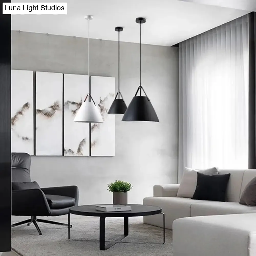 Metal Conical Suspension Pendant Ceiling Light - Minimalist Style for Living Room