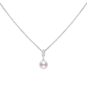 Mikimoto 18K White Gold Morning Dew Akoya Pearl Necklace
