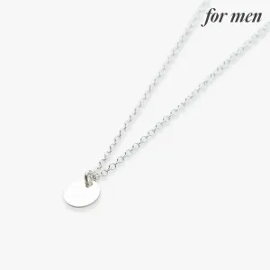 Mini coin necklace silver for men