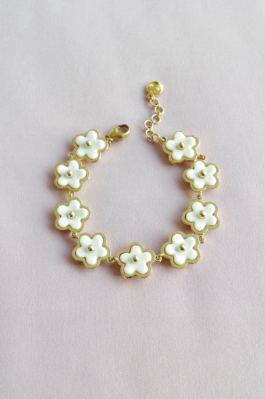 Mini Porcelain Daisy Cluster Bracelet