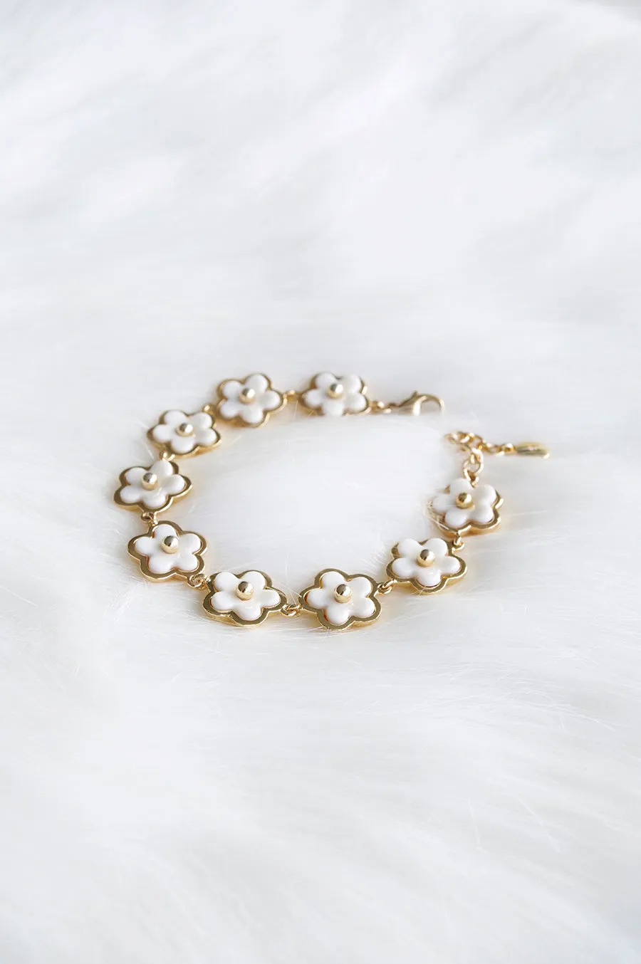 Mini Porcelain Daisy Cluster Bracelet