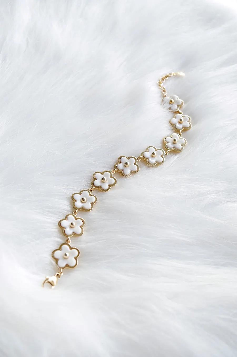 Mini Porcelain Daisy Cluster Bracelet