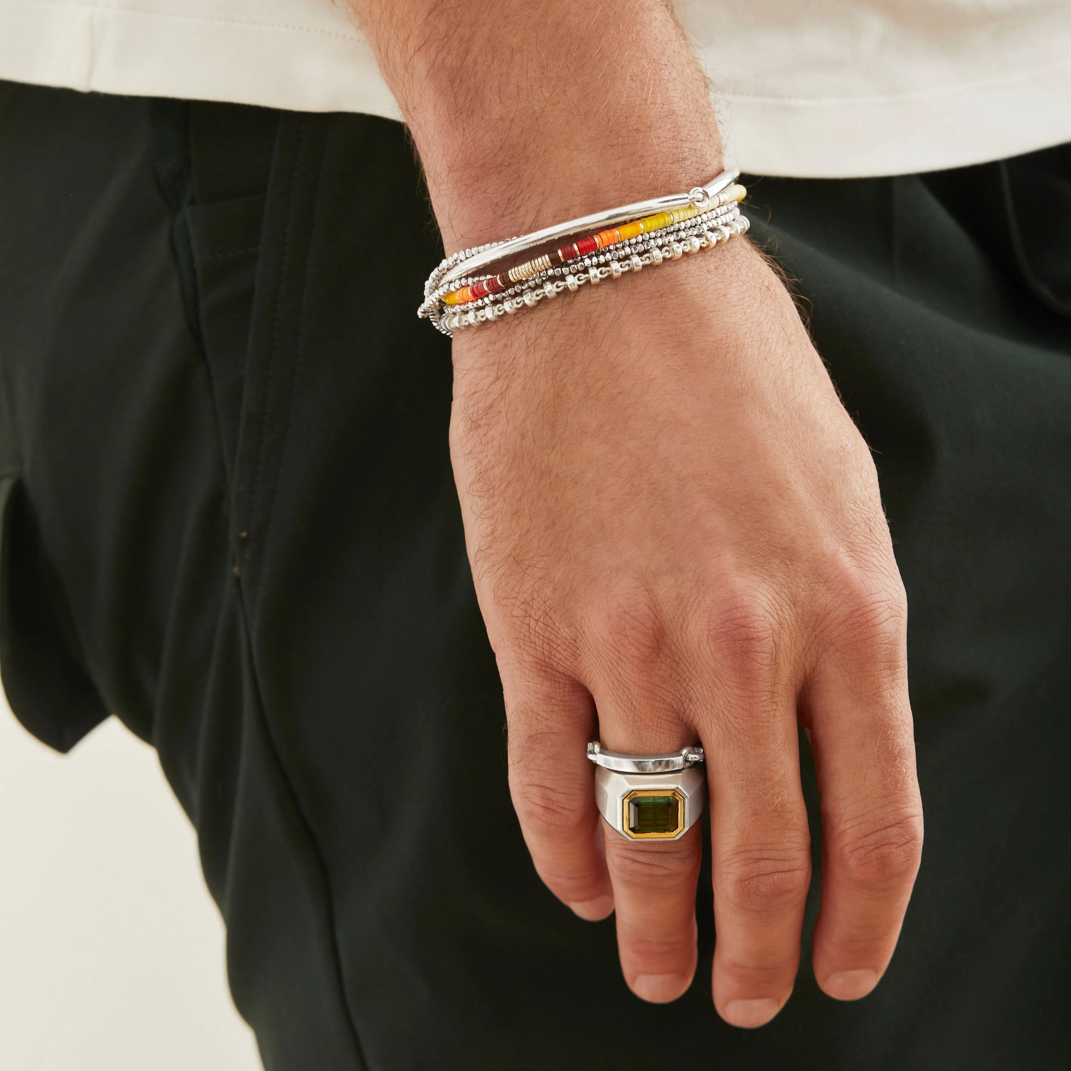 Mini Rizon Bracelet | Yellow Pattern | Sterling Silver