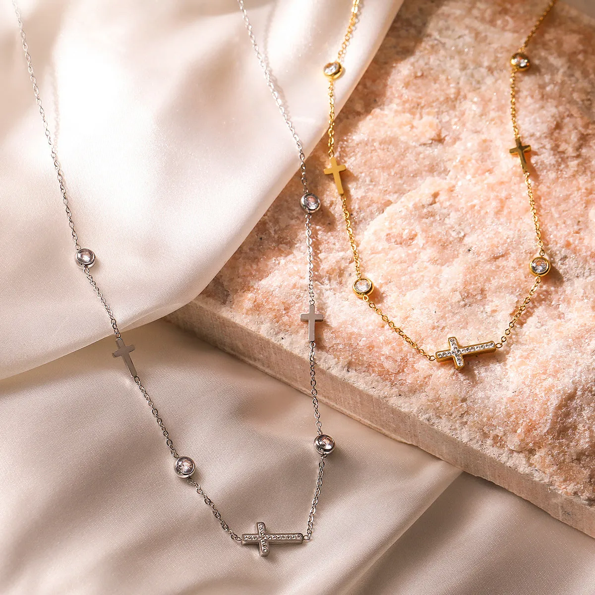 Minimalist Cross Geometric Titanium Steel Pendants