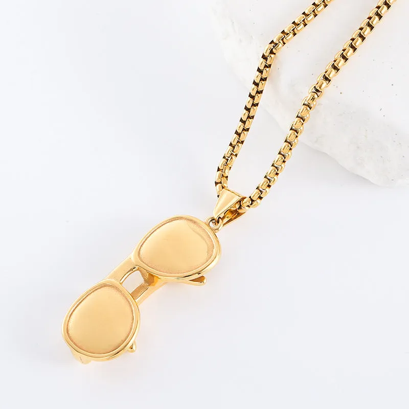 Minimalist Glasses Geometric Stainless Steel Electroplating Pendants