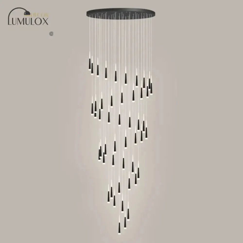 Minimalist Metallic Multi Ceiling Light  Staircase Suspension Lighting with Acrylic Shade