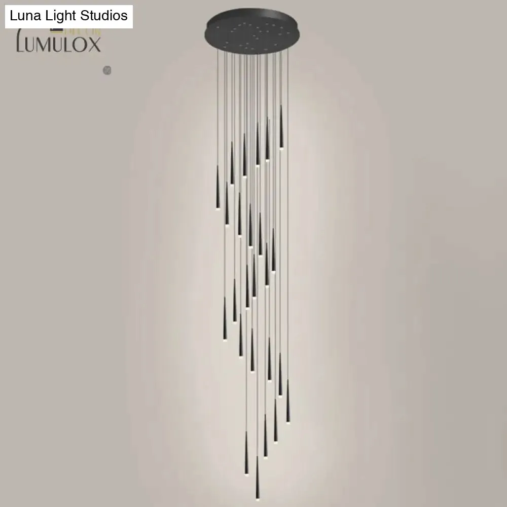 Minimalist Metallic Multi Ceiling Light  Staircase Suspension Lighting with Acrylic Shade