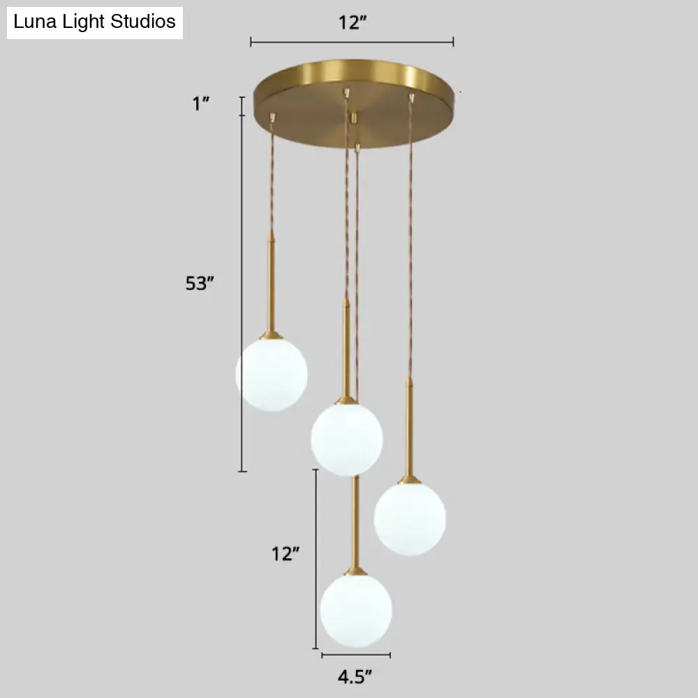 Minimalistic Gold Spiral Cluster Pendant Light for Living Room
