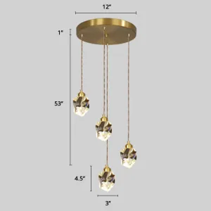 Minimalistic Gold Spiral Cluster Pendant Light for Living Room