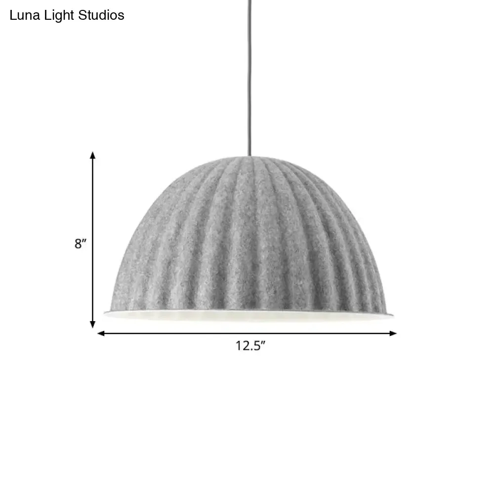 Modern Grey Pendant Light with Bowl Metal Shade for Living Room Ceiling