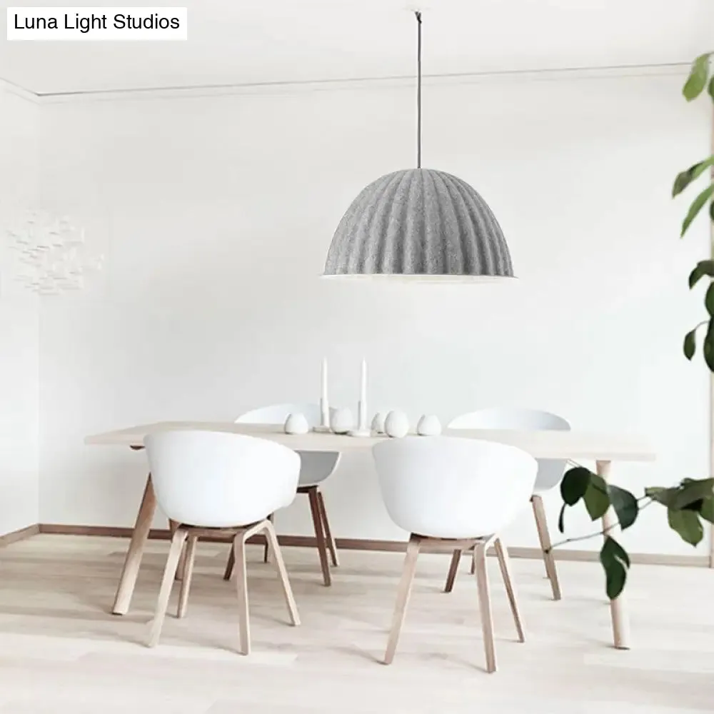 Modern Grey Pendant Light with Bowl Metal Shade for Living Room Ceiling