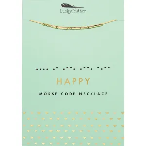 Morse Code Necklace - Happy