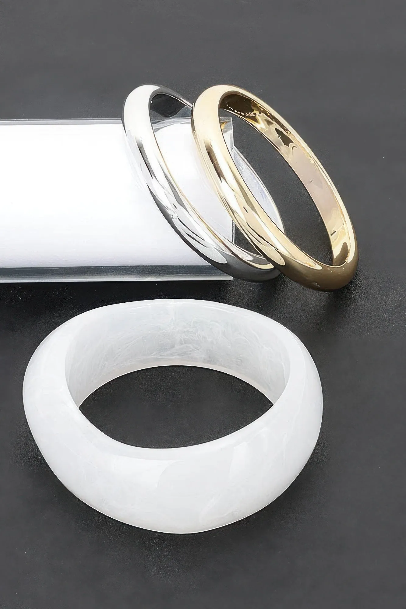 Multi Resin And Ccb Bangle Bracelet