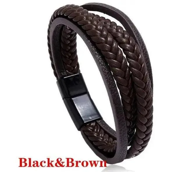 Multilayer Leather Bracelet for men and women band wrist