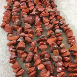 Natural Red Jasper Chunky Nugget Shaped Beads with 1mm Holes - Sold by 16" Strands (Approx. 75-80 Beads) - Measuring 10-15mm Wide