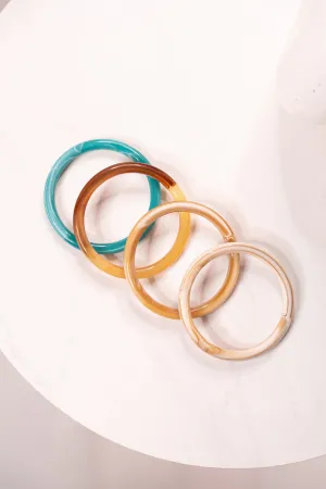 Olive Bangle Stack In Turquoise Mix