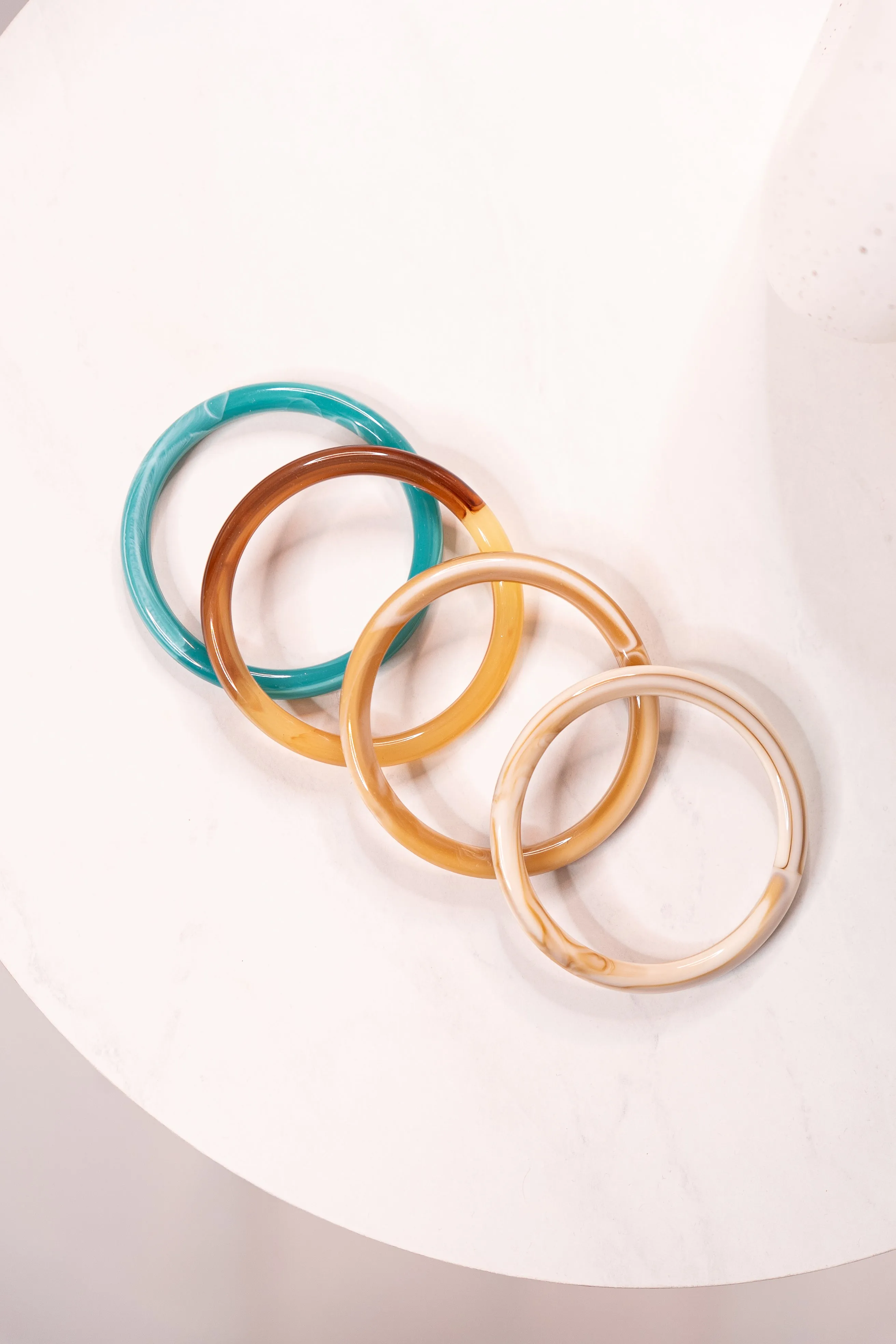 Olive Bangle Stack In Turquoise Mix