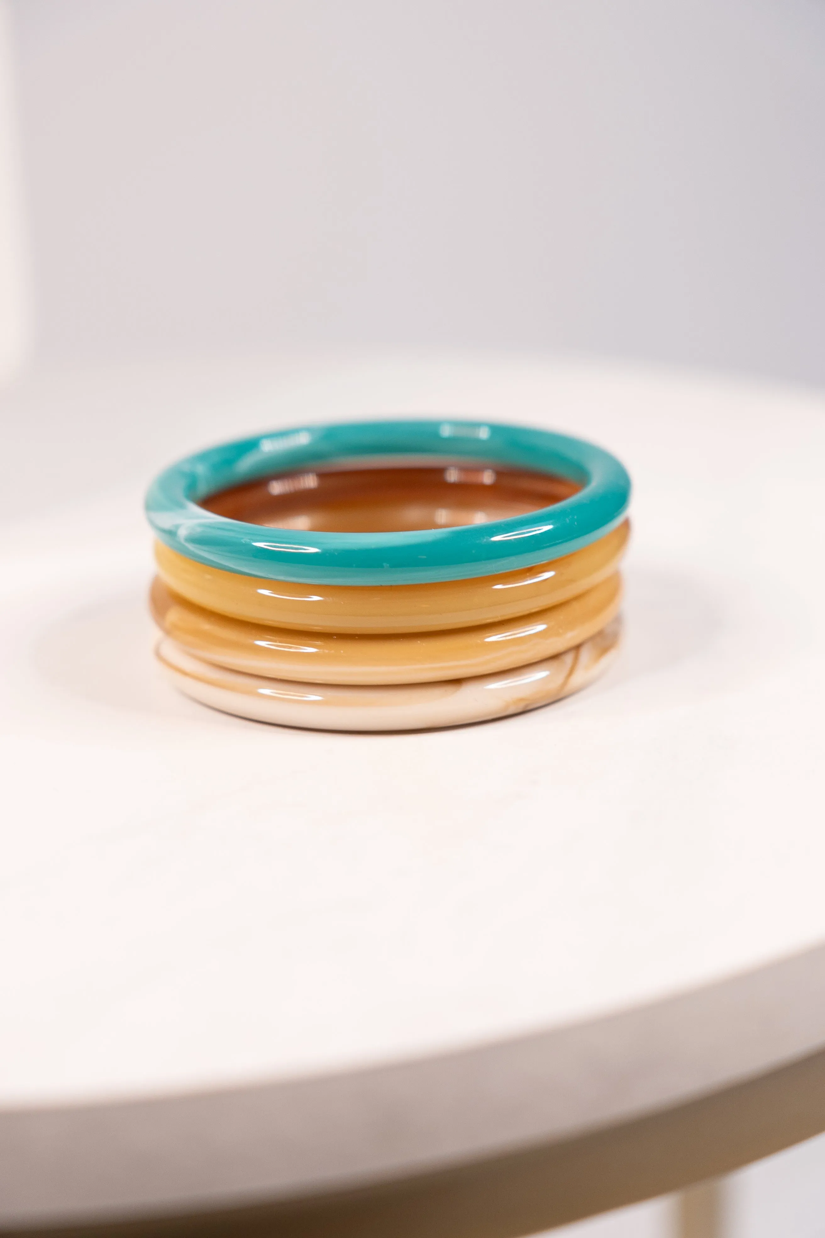 Olive Bangle Stack In Turquoise Mix