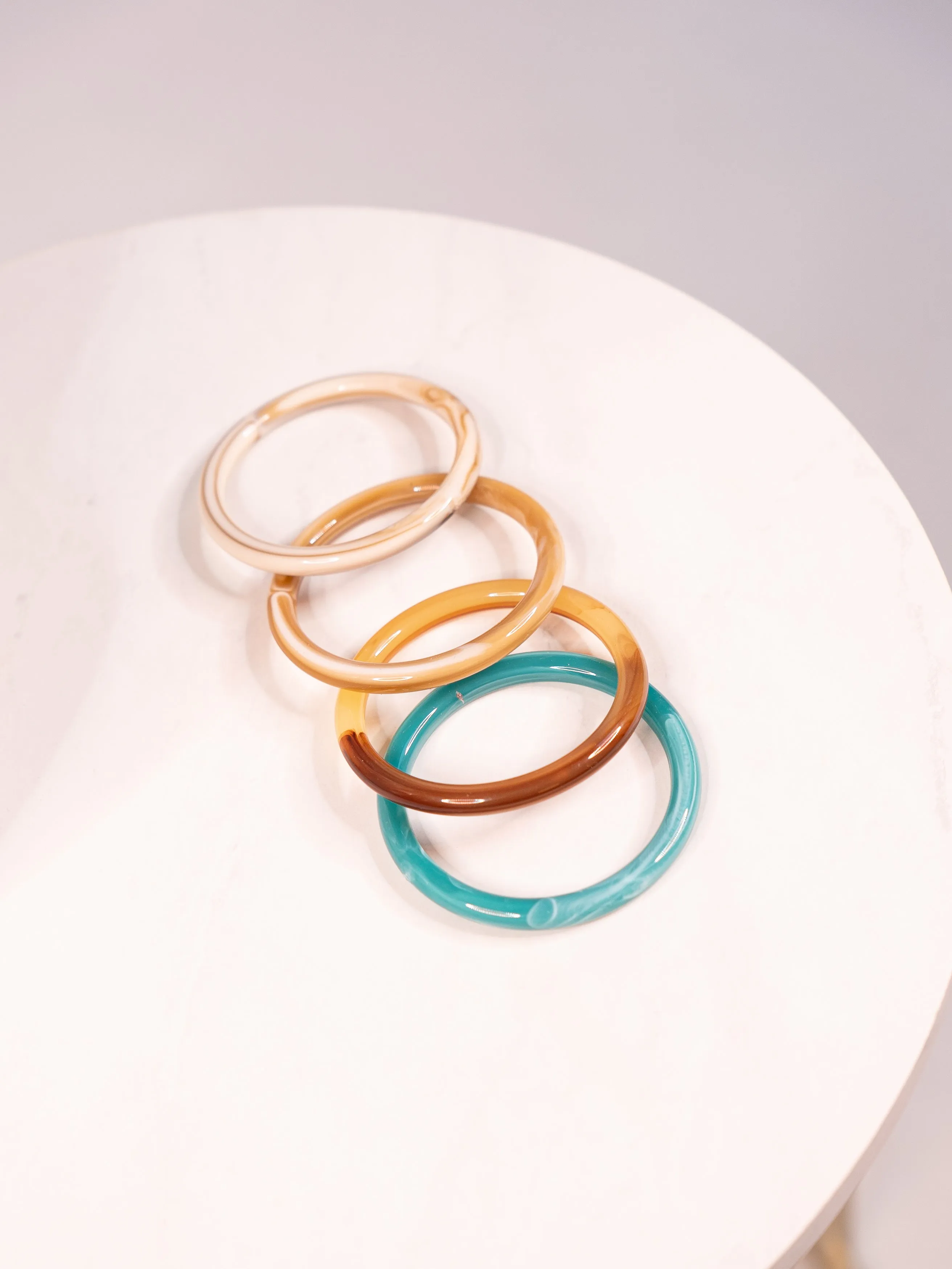 Olive Bangle Stack In Turquoise Mix