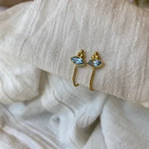 Ophelia Eye Gold Blue Topaz Earrings