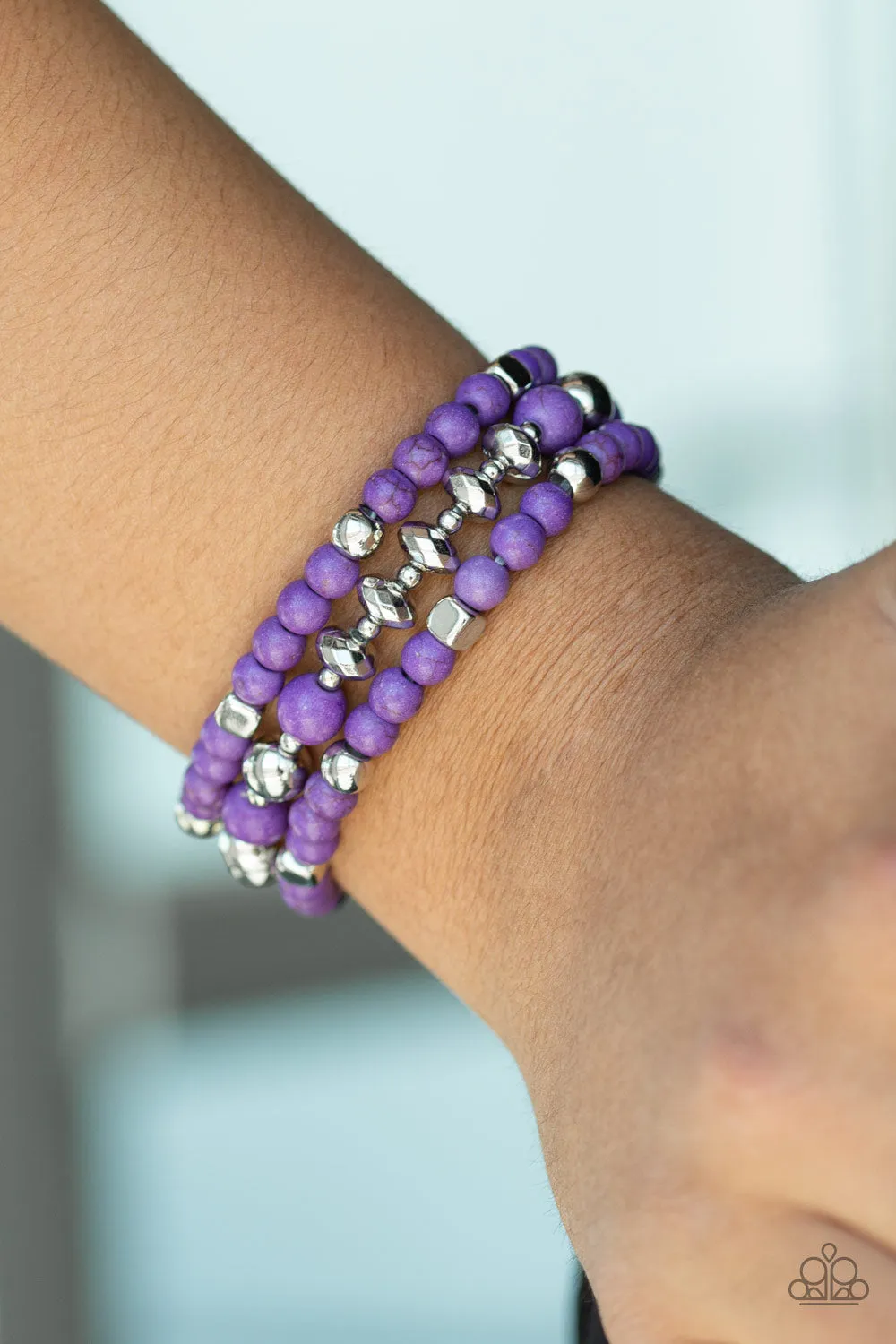 Paparazzi Mountain Artist Purple Stretch Bracelet