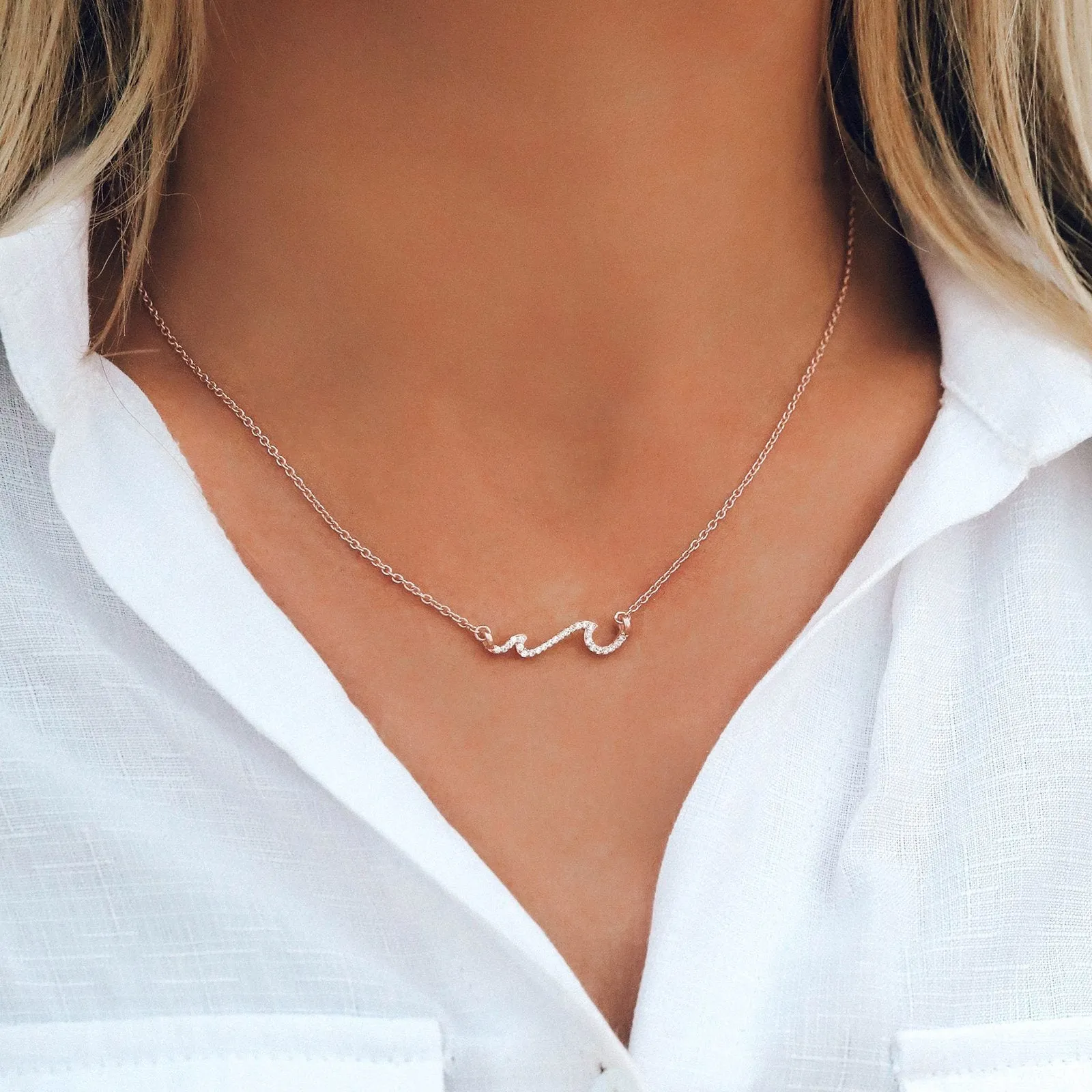 Pave Wave Necklace