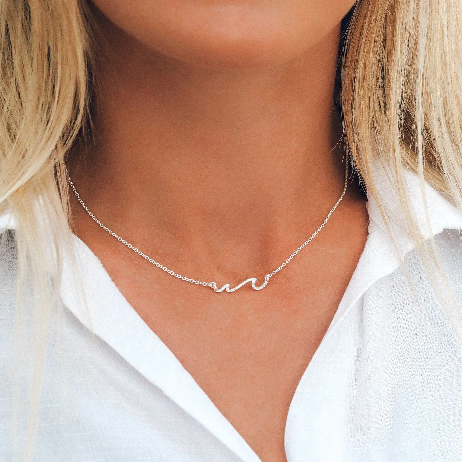 Pave Wave Necklace