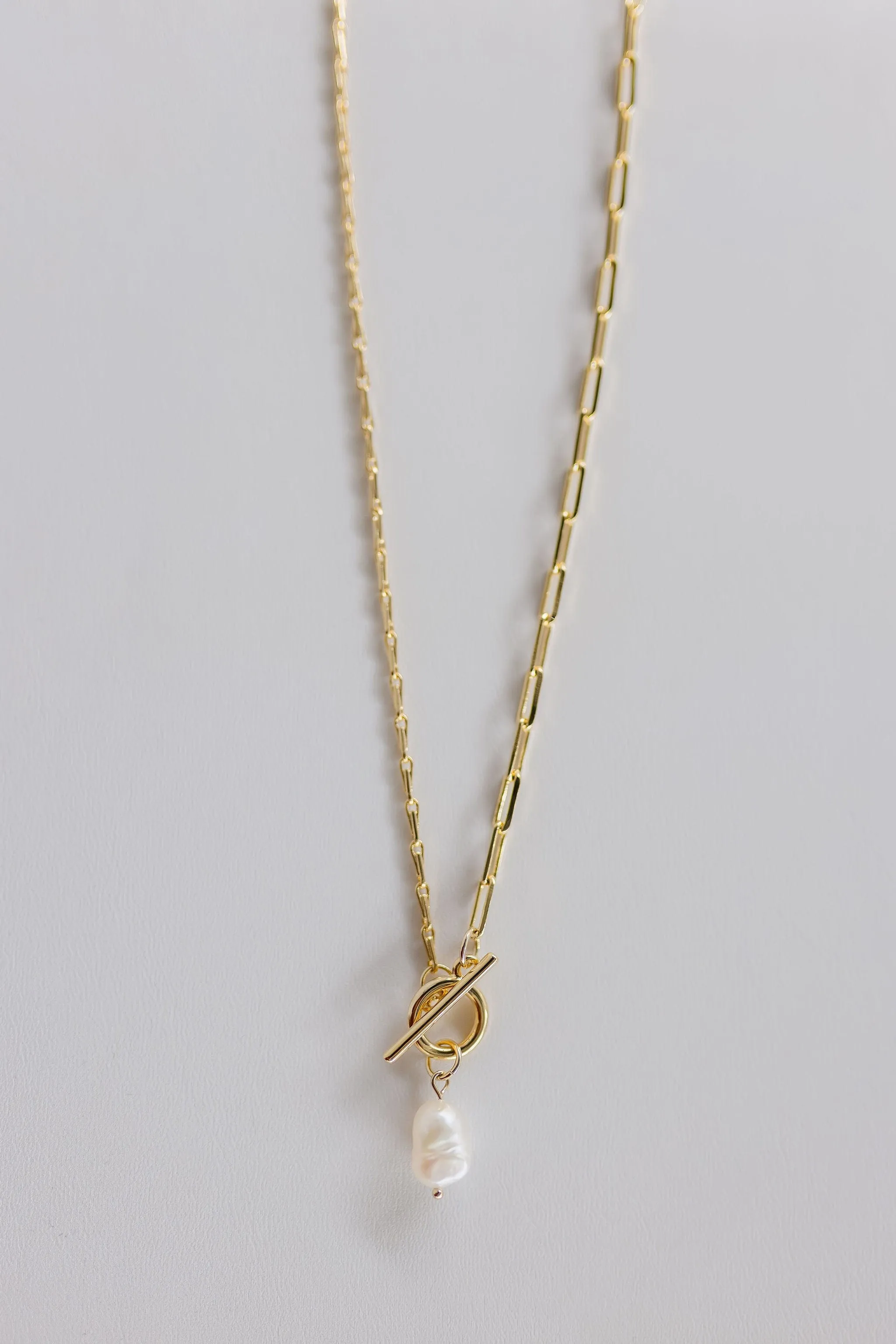 Pearl Pendant Toggle Necklace