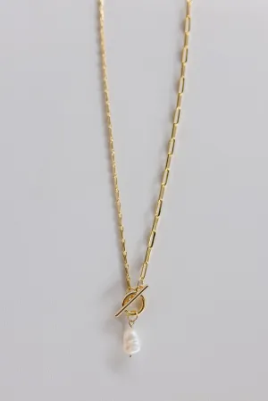 Pearl Pendant Toggle Necklace