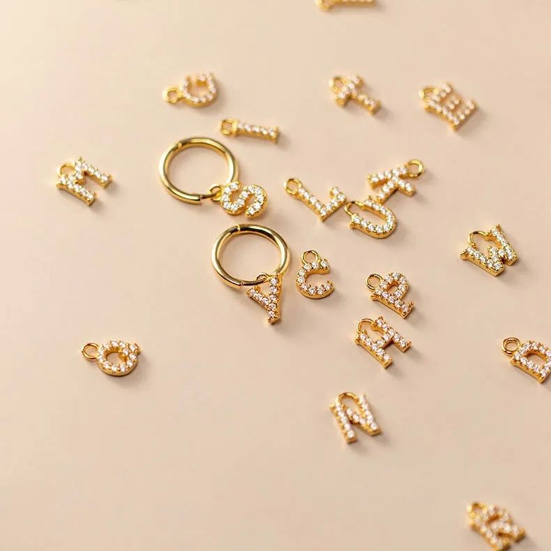 Personalizable Letter Earrings in Gold Plated Silver