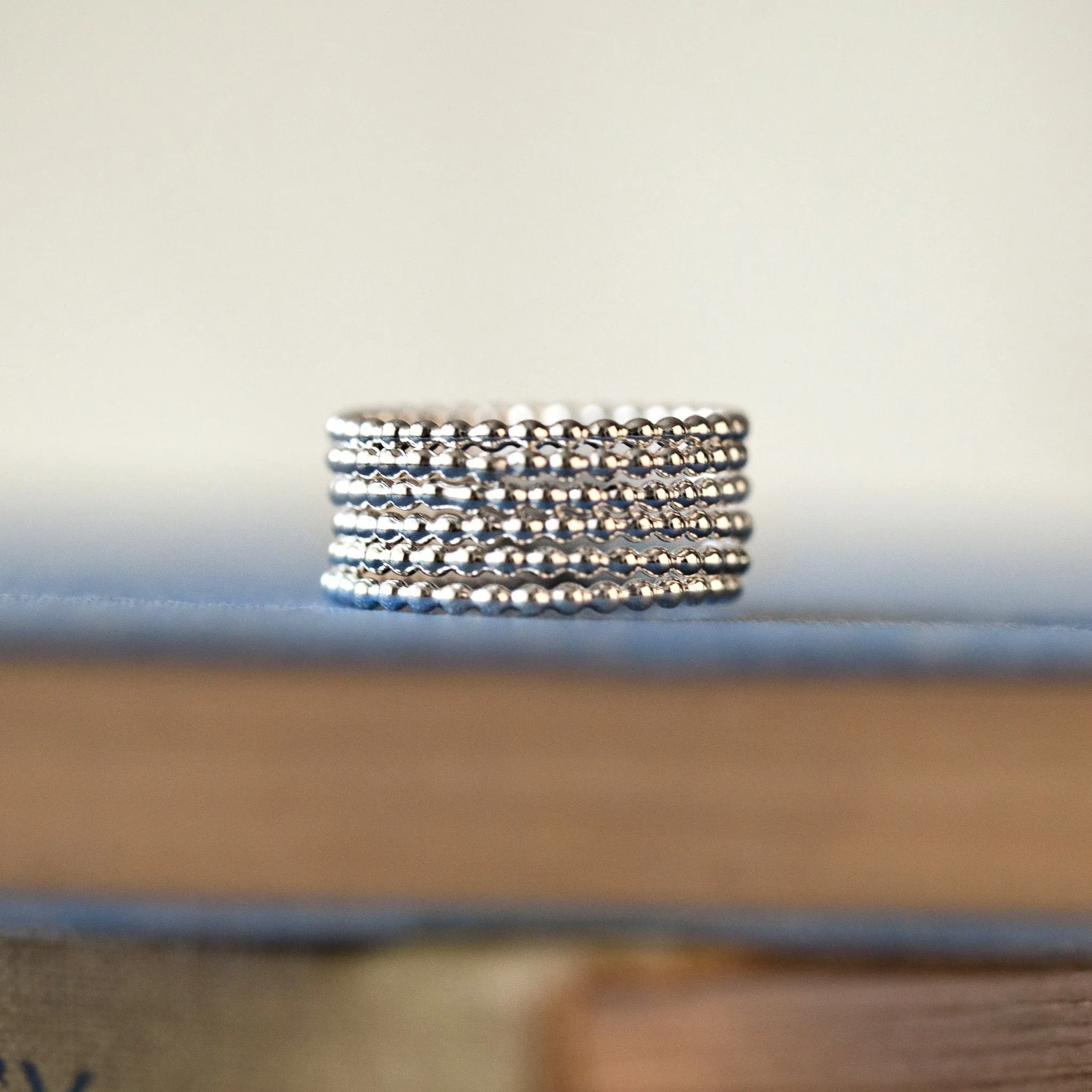 Plain and Beaded 1.5mm Sterling Silver Bands