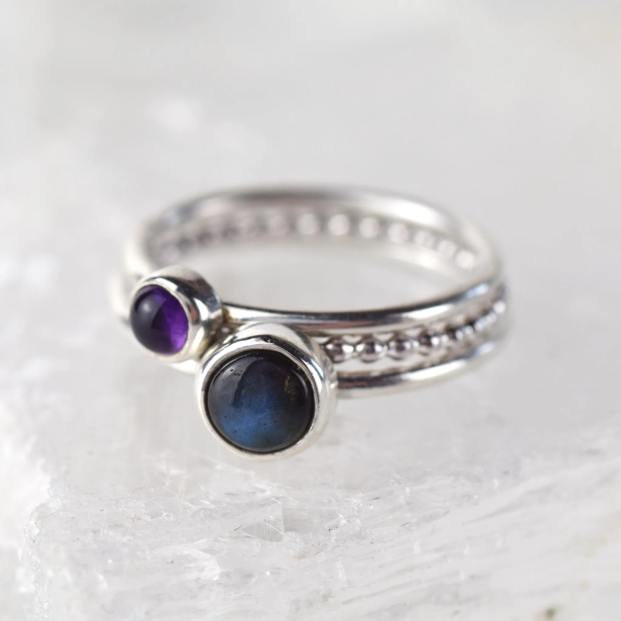 Plain and Beaded 1.5mm Sterling Silver Bands
