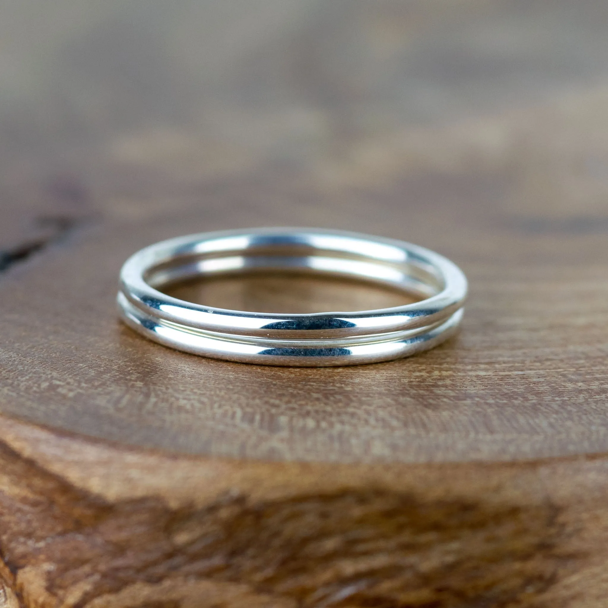 Plain and Beaded 1.5mm Sterling Silver Bands
