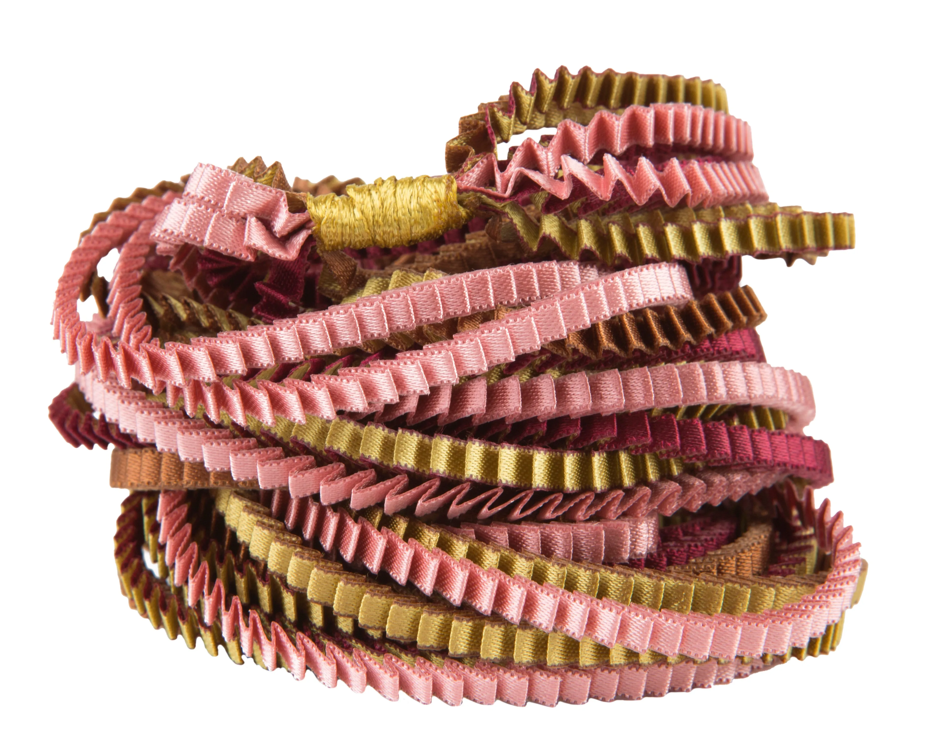 Pleated Necklace Pink/ Gold