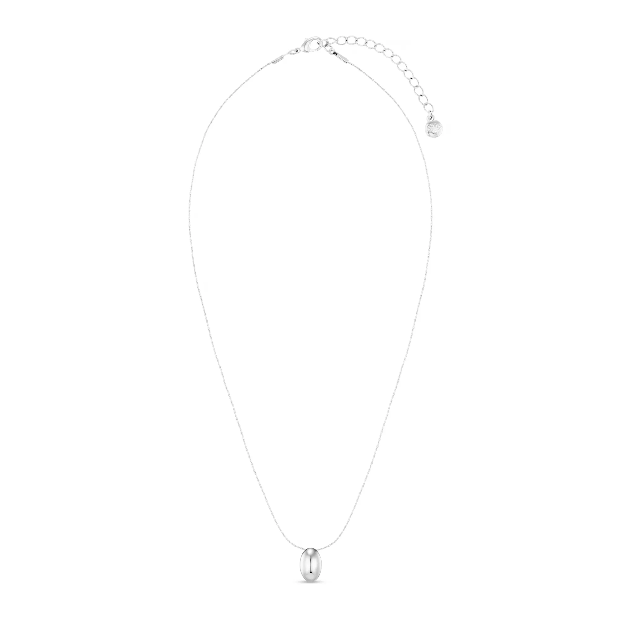 Polished Drop Chain Necklace - Silver