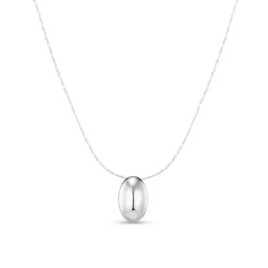 Polished Drop Chain Necklace - Silver