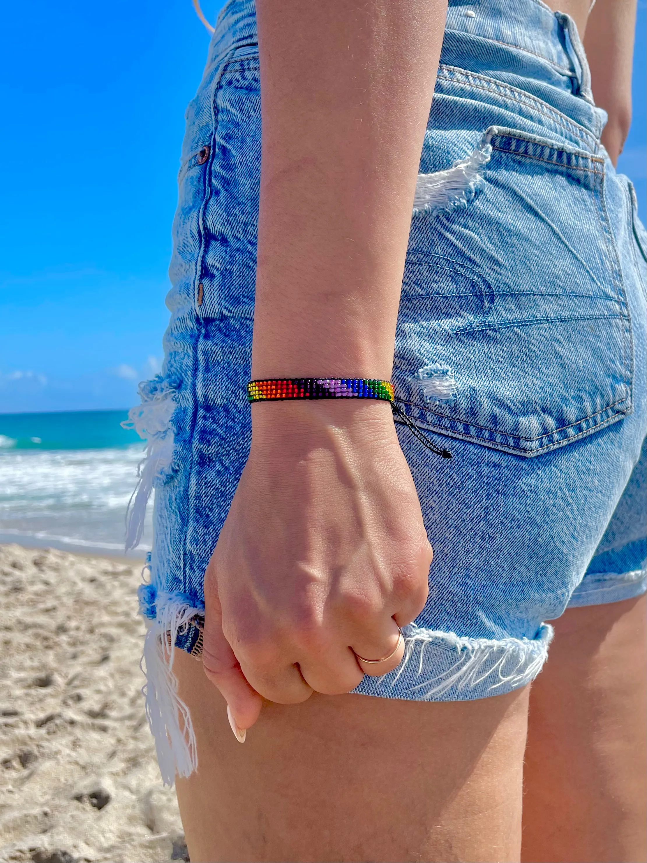 Rainbow Skinny Adjustable Bracelet