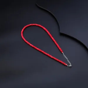 Red Sapphire Silver Necklace
