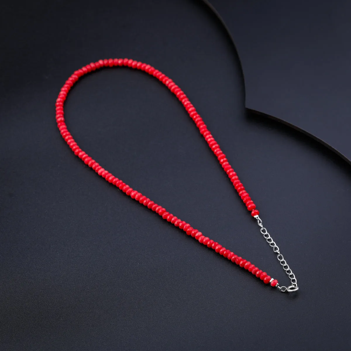 Red Sapphire Silver Necklace