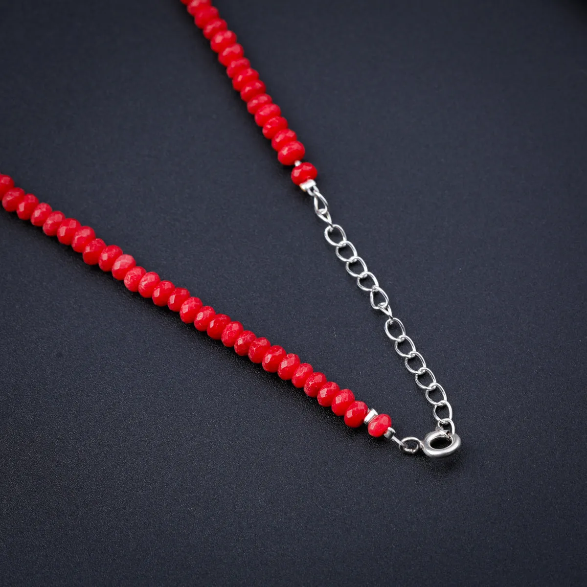 Red Sapphire Silver Necklace