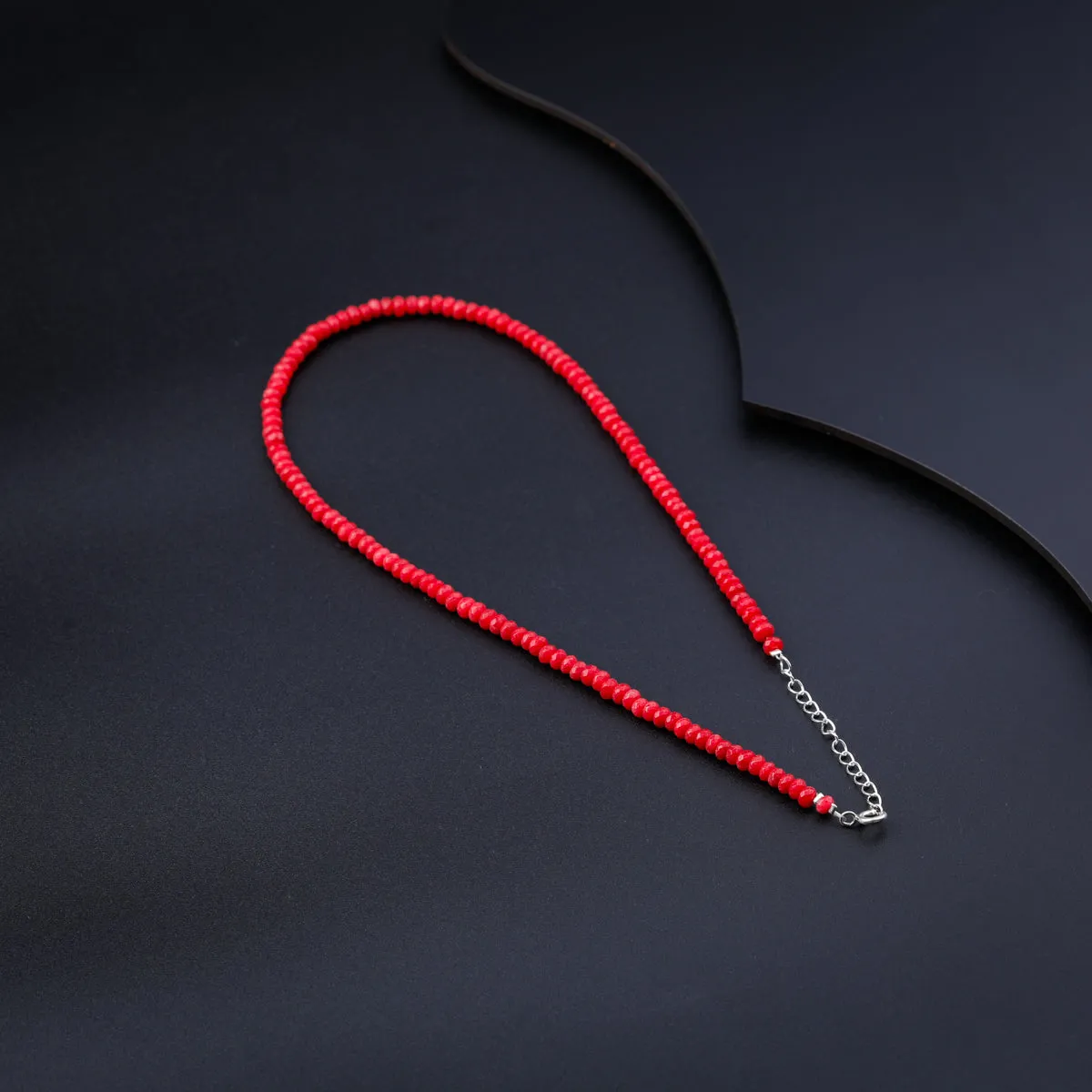 Red Sapphire Silver Necklace